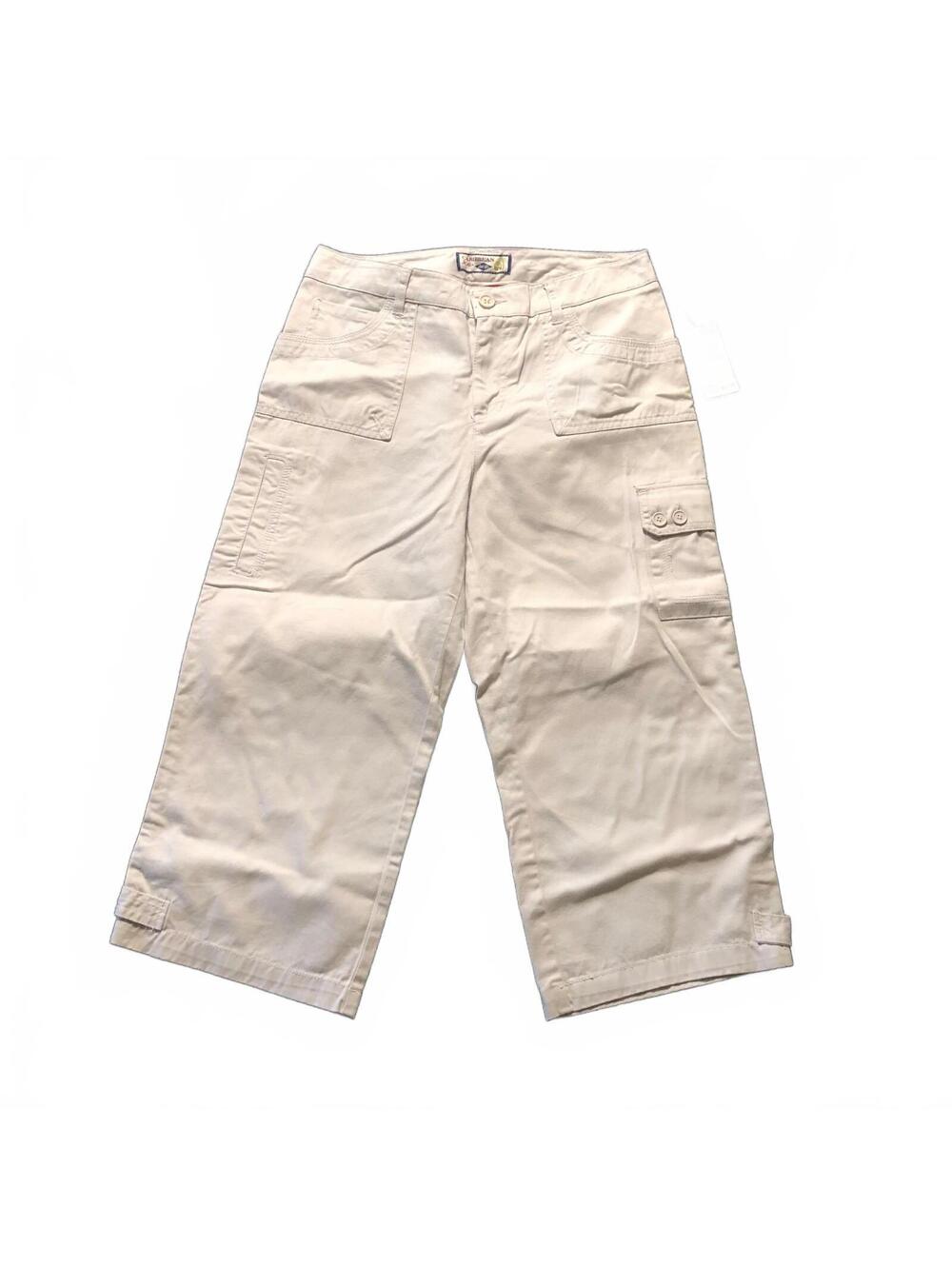 Caribbean Joe Sand Colored Wide Leg Cargo Pants Size 6